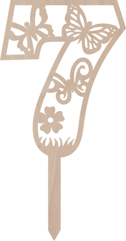 Dortový zápich Číslovka s motýlím vzorem