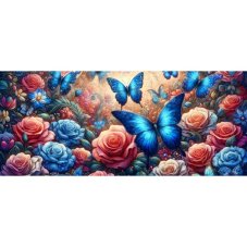 Kubek termiczny Air Gifts Nabila z wkładem ceramicznym - Motyle i róże (400 ml)