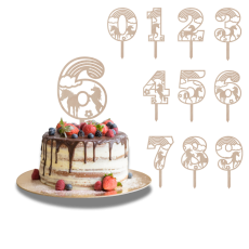 Dortový zápich Číslovka s Jednorožcem