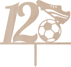 Tortový zápich Číslovka s futbalovou loptou a kopačkou