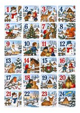 Jedlá tlač na adventný kalendár – zimné príbehy 24 ks A4
