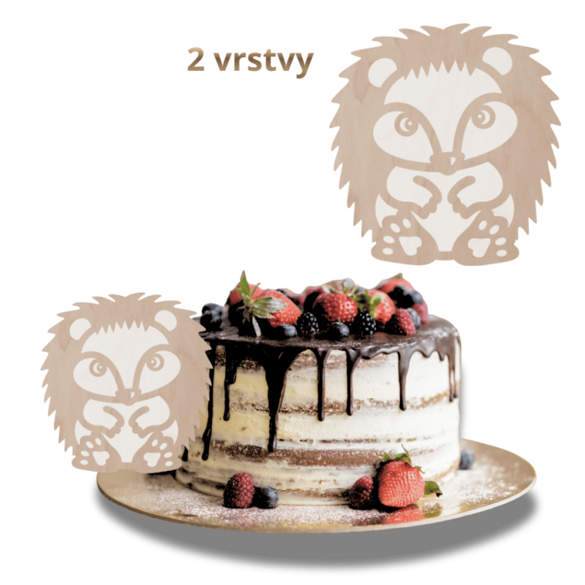 Drewniana dekoracja Jeżyk - dwuwarstwowa