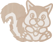 Drewniana dekoracja Wiewiórka - dwuwarstwowa