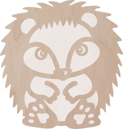 Drewniana dekoracja Jeżyk - dwuwarstwowa