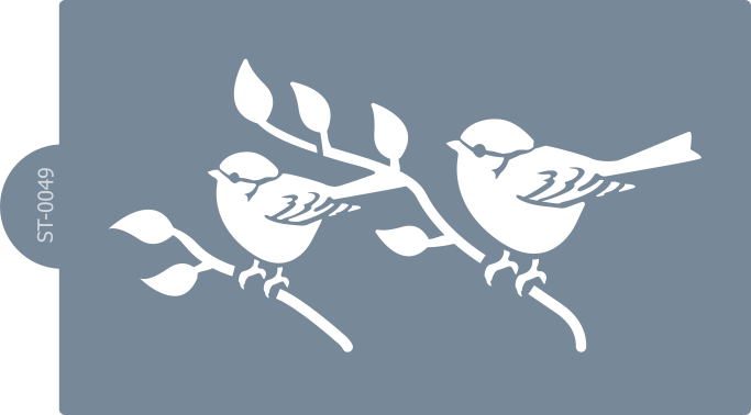 Cukrárska šablóna (Stencil) Vtáčia idylka