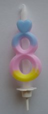 Sviečka dúhová číslica 8 – 10,5 cm