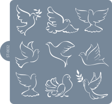 Szablon cukierniczy (Stencil) Gołębice weselne