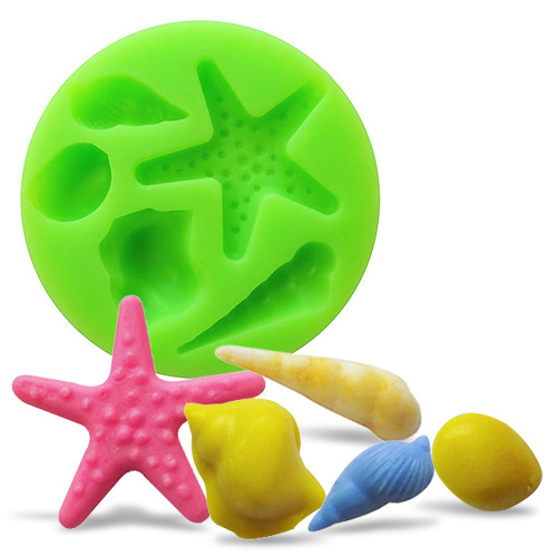 Forma silikonowa – Morskie muszelki i rozgwiazda III