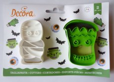 Zestaw plastikowych wykrawaczy Halloween – Mumia i Frankenstein