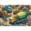 Butelka sportowa z Tritanu - Maszyny budowlane (500 ml)