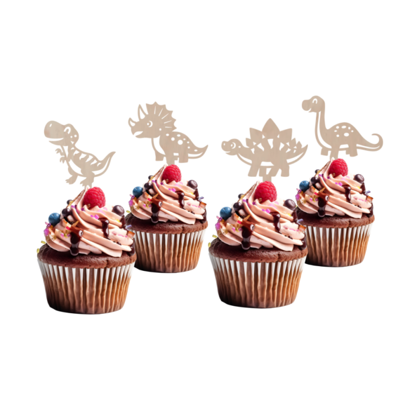 Cupcake zápichy Dinosaury – Set 4 ks