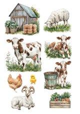 Papier jadalny - Farma, krowa i cielaczki