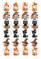 Jedlý tisk na cupcake – Roztomilý Halloween, sada 24 ks