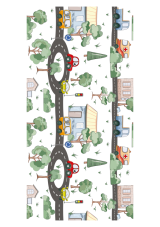 Jedlý tisk – Malebné městečko: Silnice a domky