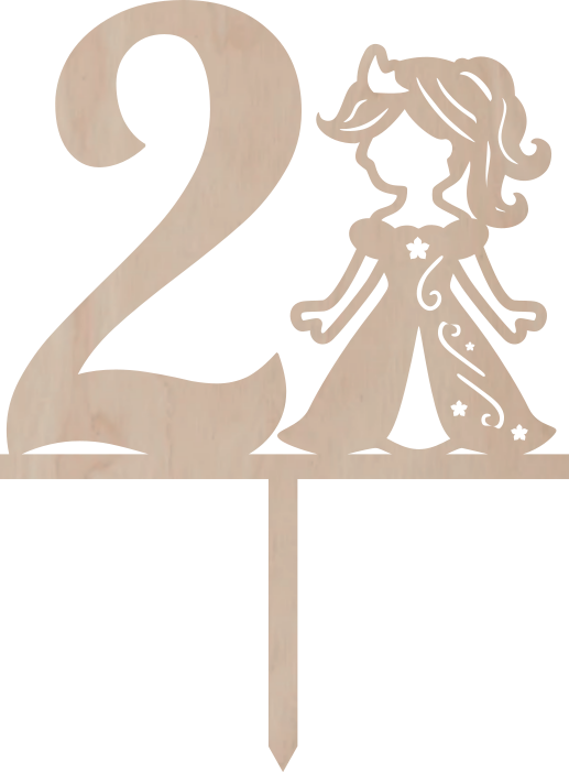 Dortový zápich Číslovka s princeznou