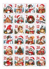 Jedlá tlač na adventný kalendár – Vianočné kúzlo 24 ks A4