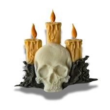 Silikónová formička Halloween – Lebka a sviečky