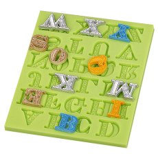 Silikonowa forma  alfabet z ozdobnym wzorem