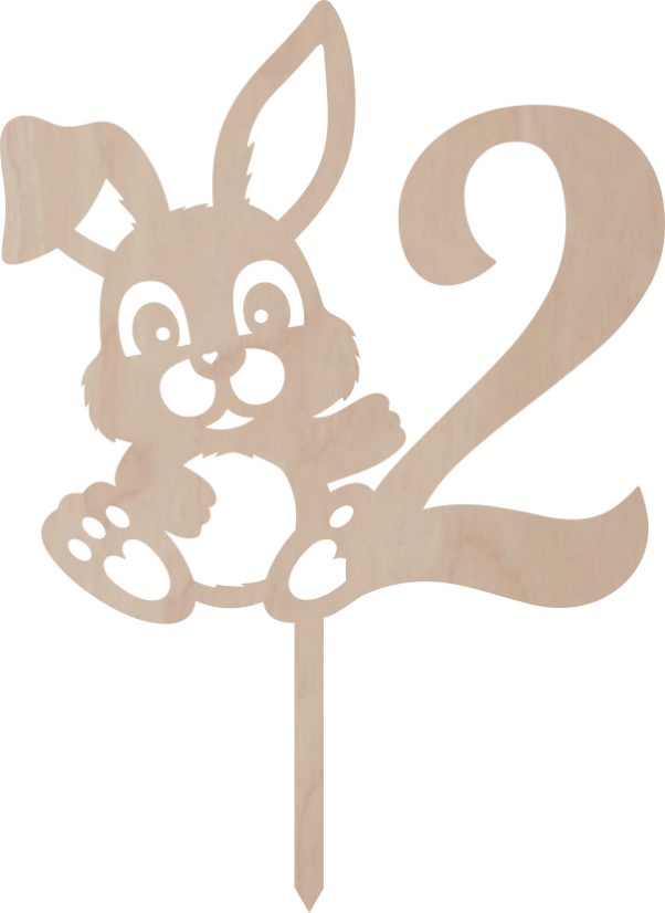 Topper na tort Cyfra z króliczkiem