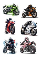 Jadalny wydruk Motocykle