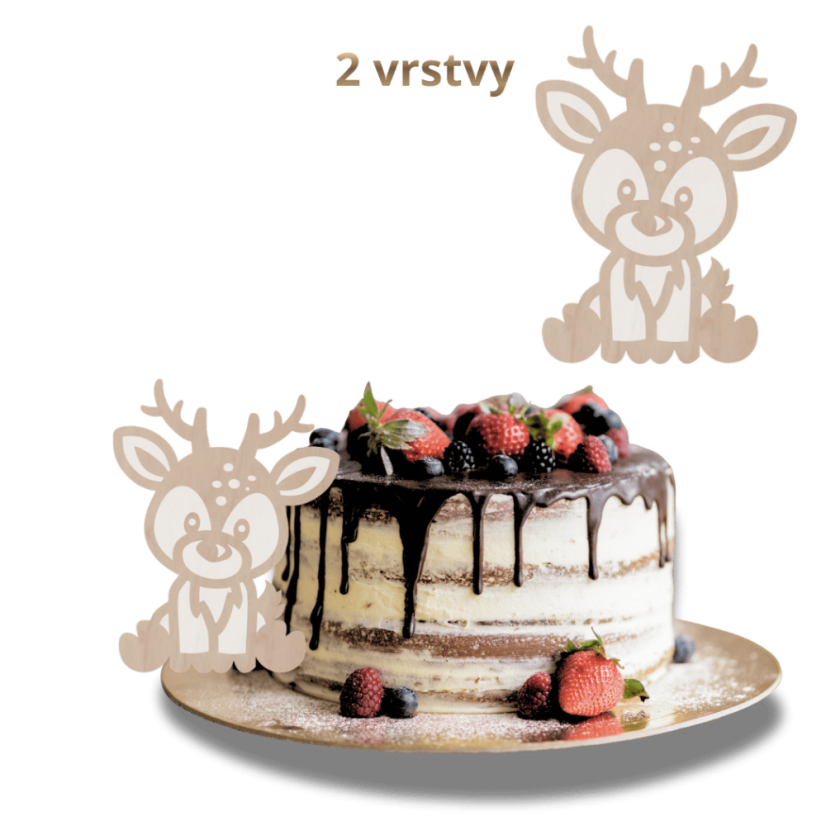 Drewniana dekoracja Renifer - dwuwarstwowa