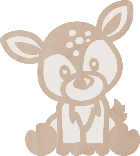 Drewniana dekoracja Jelonek - dwuwarstwowa