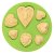 ES 1521 7 Holes Love hearts jewel shape round Silicone Molds for Fondant Cake Decorating