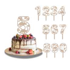 Topper na tort Cyfra z motywem dinozaura