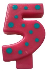 Sviečka na tortu – číslo 5 (9 cm)