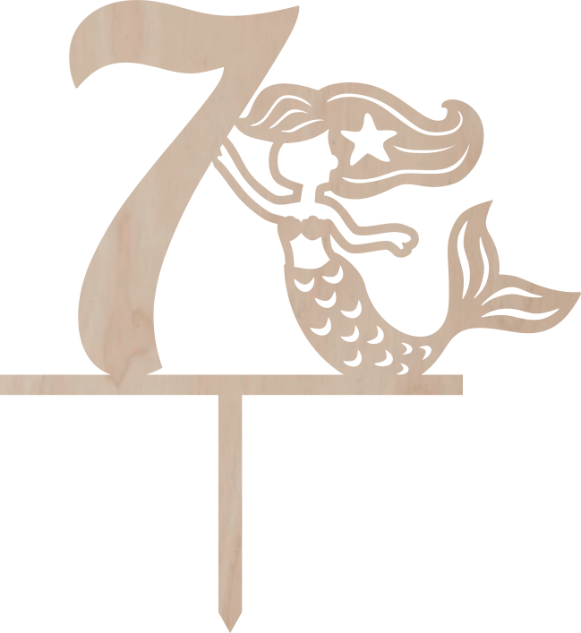 Dortový zápich Číslovka s mořskou vílou