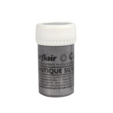 Gélová perleťová farba Sugarflair - Antique Silver (25 g)