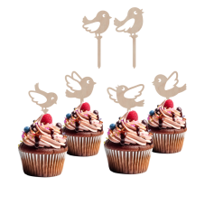 Cupcake zápichy Vtáčiky (Set 6 ks)