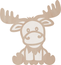 Drewniana dekoracja Łoś - dwuwarstwowa