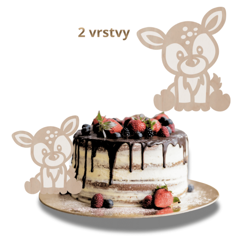 Drewniana dekoracja Jelonek - dwuwarstwowa