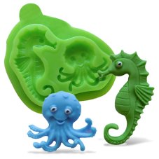Silikónová formička – Morský koník a chobotnica