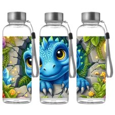 Sportowa butelka z Tritanu - Niebieski smok w kamiennej ścianie (500 ml)