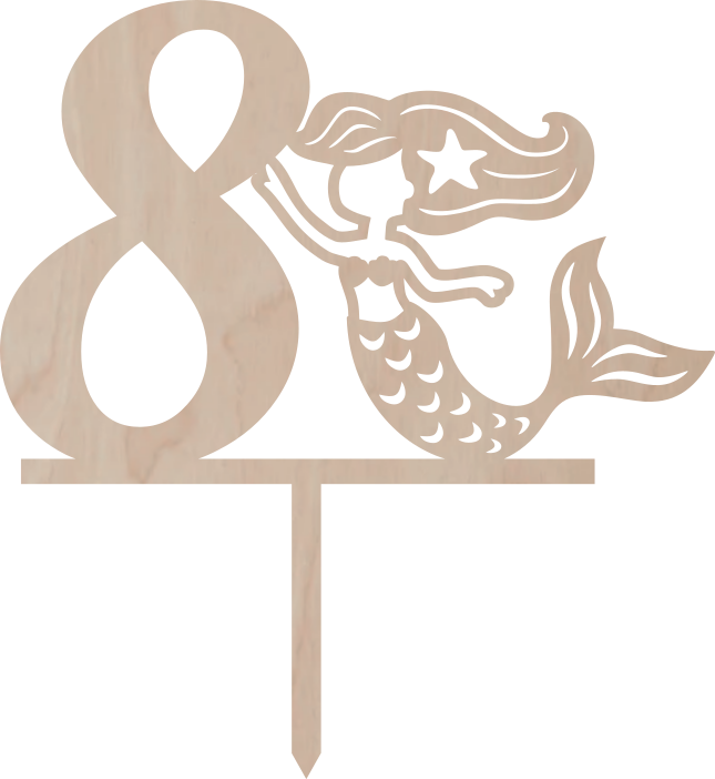 Dortový zápich Číslovka s mořskou vílou