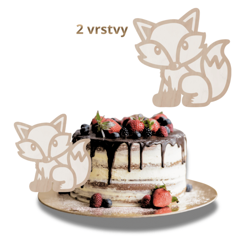 Drewniana dekoracja Lisek - dwuwarstwowa