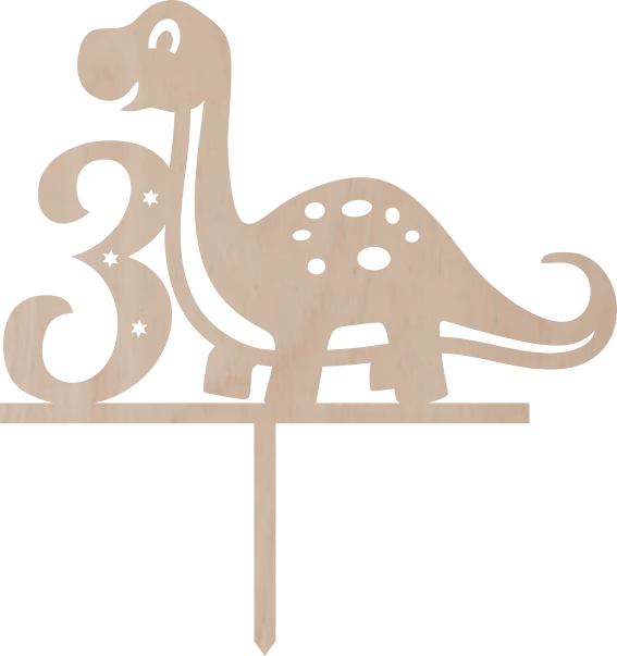 Dortový zápich Číslovka s brontosaurem - Číslovka: 7