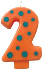 Sviečka na tortu – číslo 2 (9 cm)