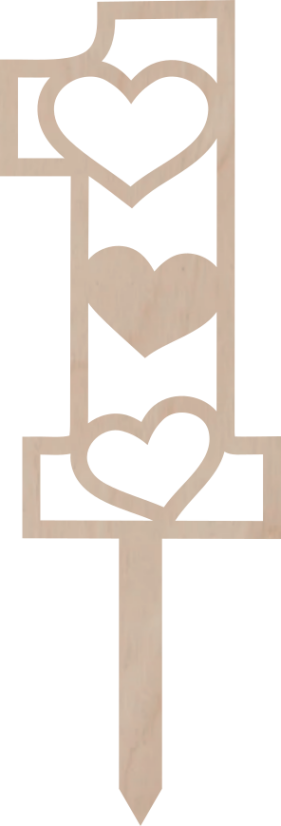 Dortový zápich Číslovka s ♥ (Srdce)