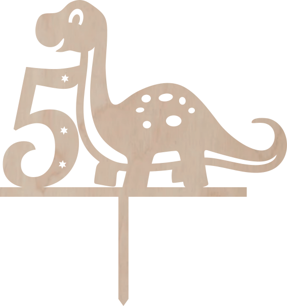 Dortový zápich Číslovka s brontosaurem - Číslovka: 7