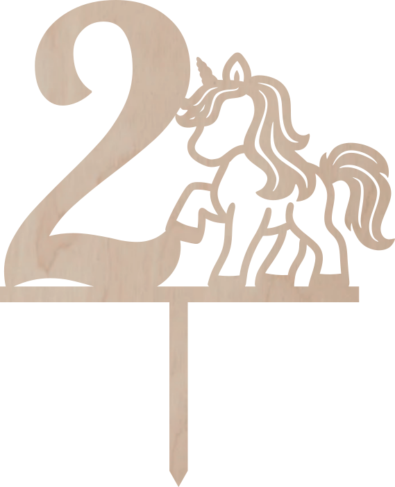 Dortový zápich Číslovka s poníkem - Číslovka: 10
