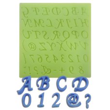 Silikonowa forma  alfabet z cyframi i znakami