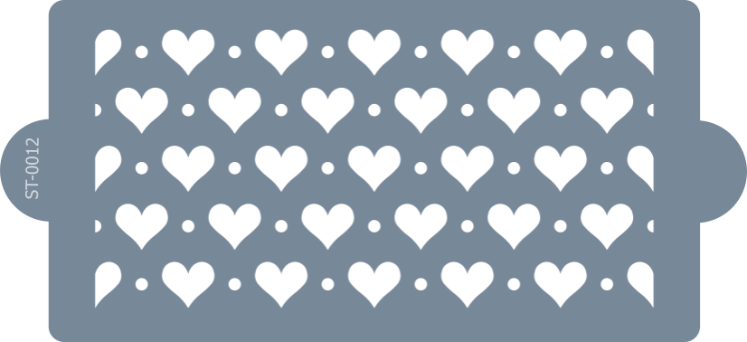 Cukrářská šablona (Stencil) Srdíčkový vzor