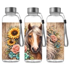 Športová Tritanová fľaša - Kôň a slnečnice (500 ml)