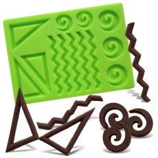 Forma silikonowa do dekoracji z czekolady – Kształty geometryczne