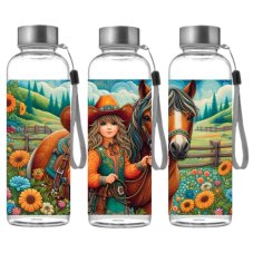 Športová Tritanová fľaša - Kovbojka a kôň (500 ml)