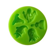 Silikónová formička Halloween – duchovia, klobúk a metla