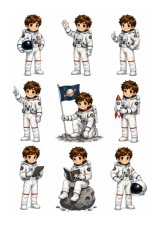 Jedlá tlač na tortu Malý astronaut – hárok A4